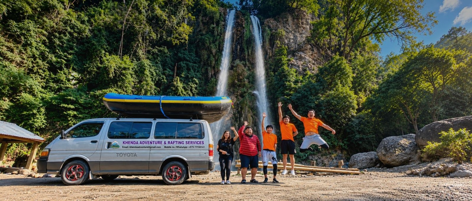 Twin Falls near Panbang Bhutan